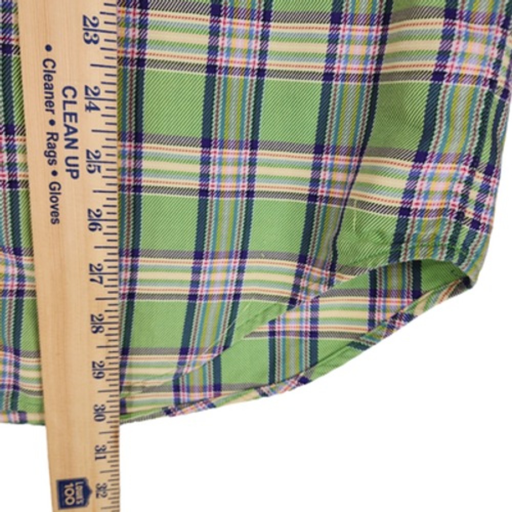 Bobby Jones Collection XS Button Down Shirt Mens 14.5-15 Plaid Green Blue Italy‎ - Picture 5 of 13